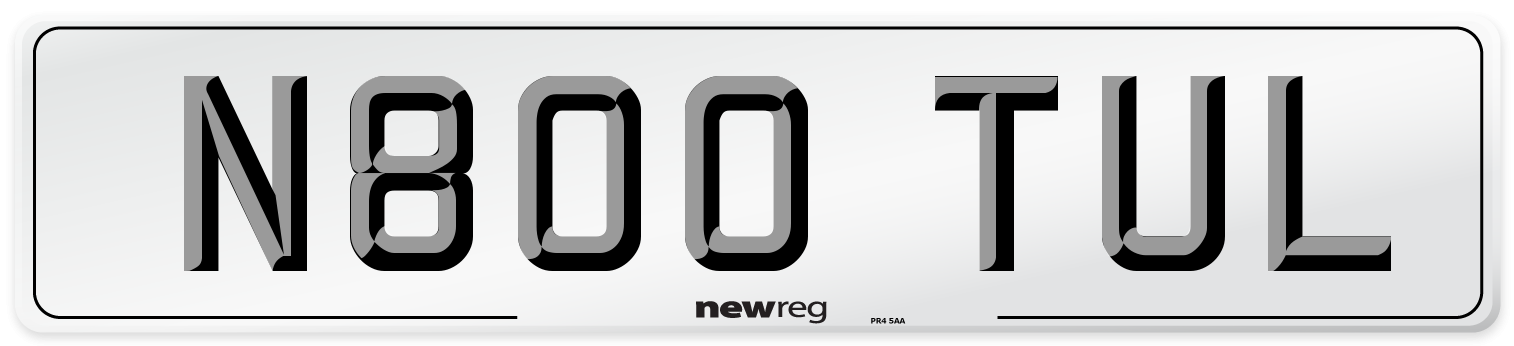 N800 TUL Number Plate from New Reg